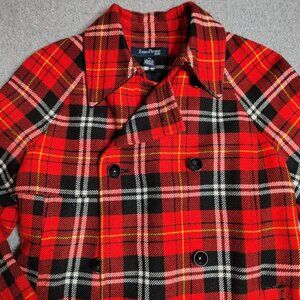 Evan Picone Blazer Womens Size Small Petite Red Tartan Wool Plaid Blazer